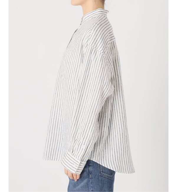 FRAMeWORK「≪追加≫フレンチリネンバンドカラーシャツ 2」|シャツ・ブラウス|