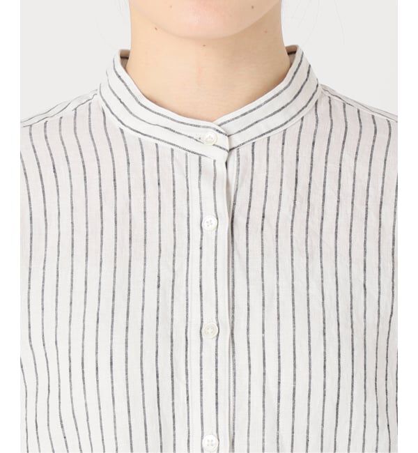FRAMeWORK「≪追加≫フレンチリネンバンドカラーシャツ 2」|シャツ・ブラウス|