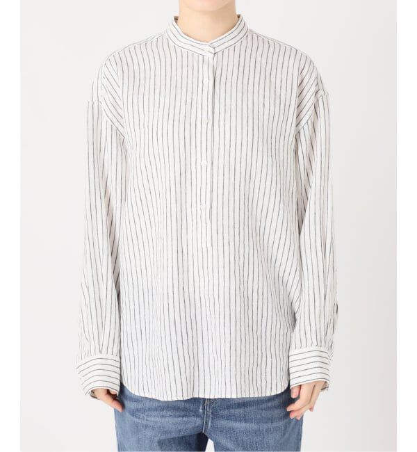 FRAMeWORK「≪追加≫フレンチリネンバンドカラーシャツ 2」|シャツ・ブラウス|