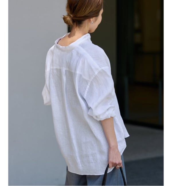 FRAMeWORK「≪追加≫フレンチリネンバンドカラーシャツ 2」|シャツ・ブラウス|