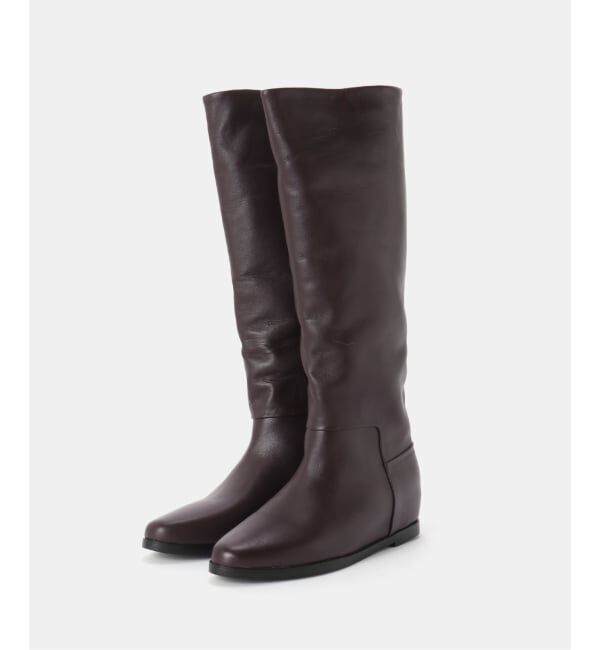  「REMME/レメ レザーロングブーツ」|ロングブーツ|ブラウン