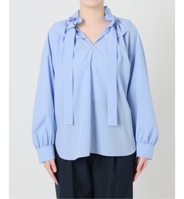  「【洗える】フリルカラーブラウス」|シャツ・ブラウス|