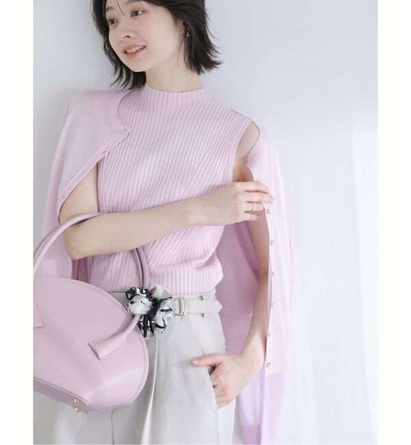  「【洗える】シアーカーデアンサンブル」|ニット・セーター|パープル C