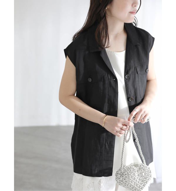  「《予約》【洗える】ワークリネンライトジレ」|その他|