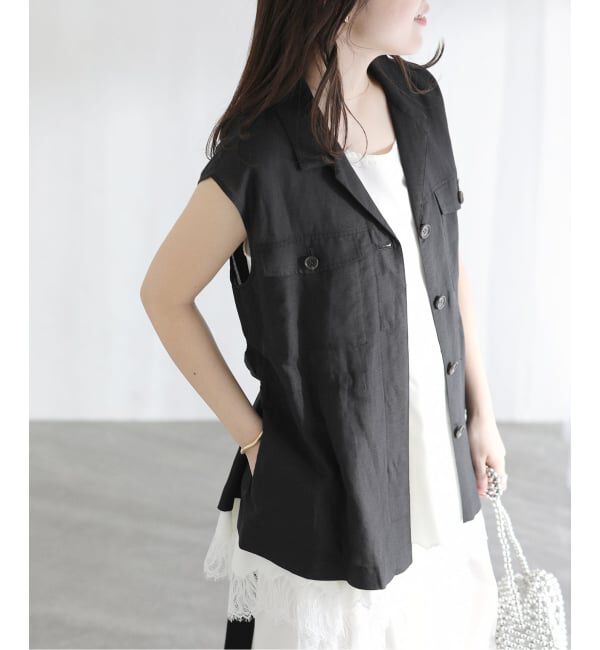  「《予約》【洗える】ワークリネンライトジレ」|その他|