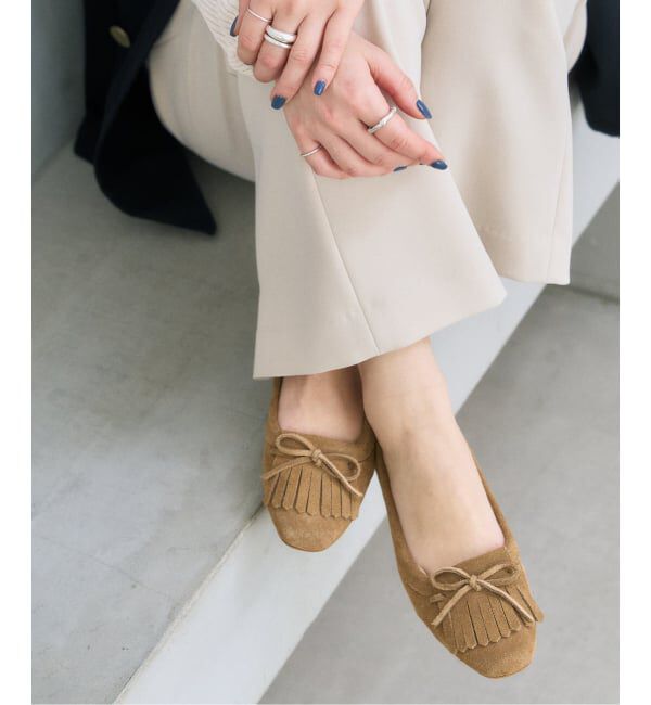  「《追加》レザーキルトタッセルフラット」|その他|キャメル