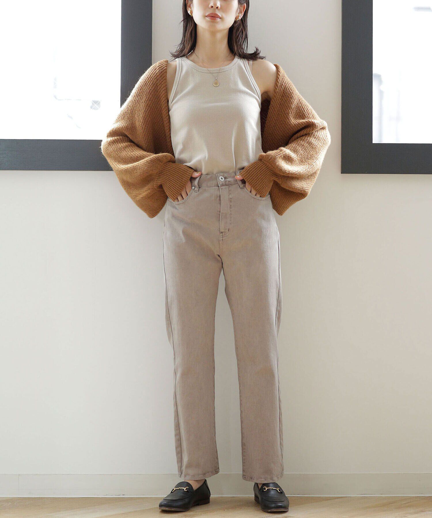 nano･universe「レースアップボレロ 長袖」|カーディガン|