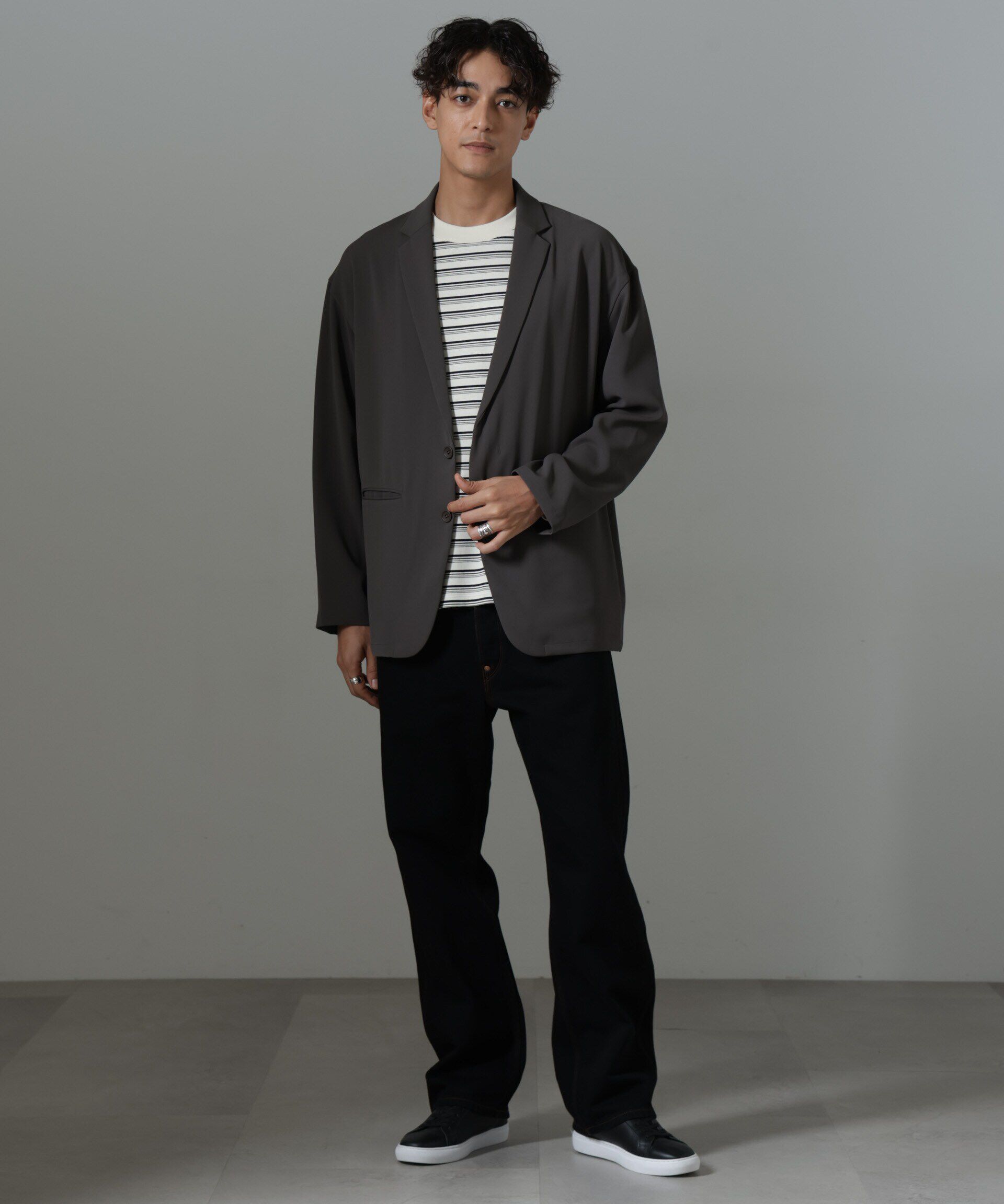 nano･universe「ドレープ ワイドジャケット(セットアップ可)」|テーラードジャケット|