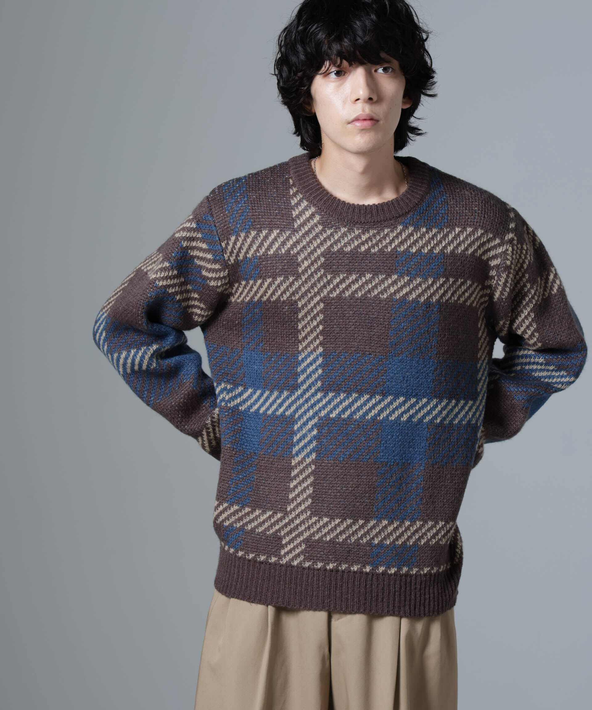 nano･universe「ウールミックスパターンニット」|ニット・セーター|