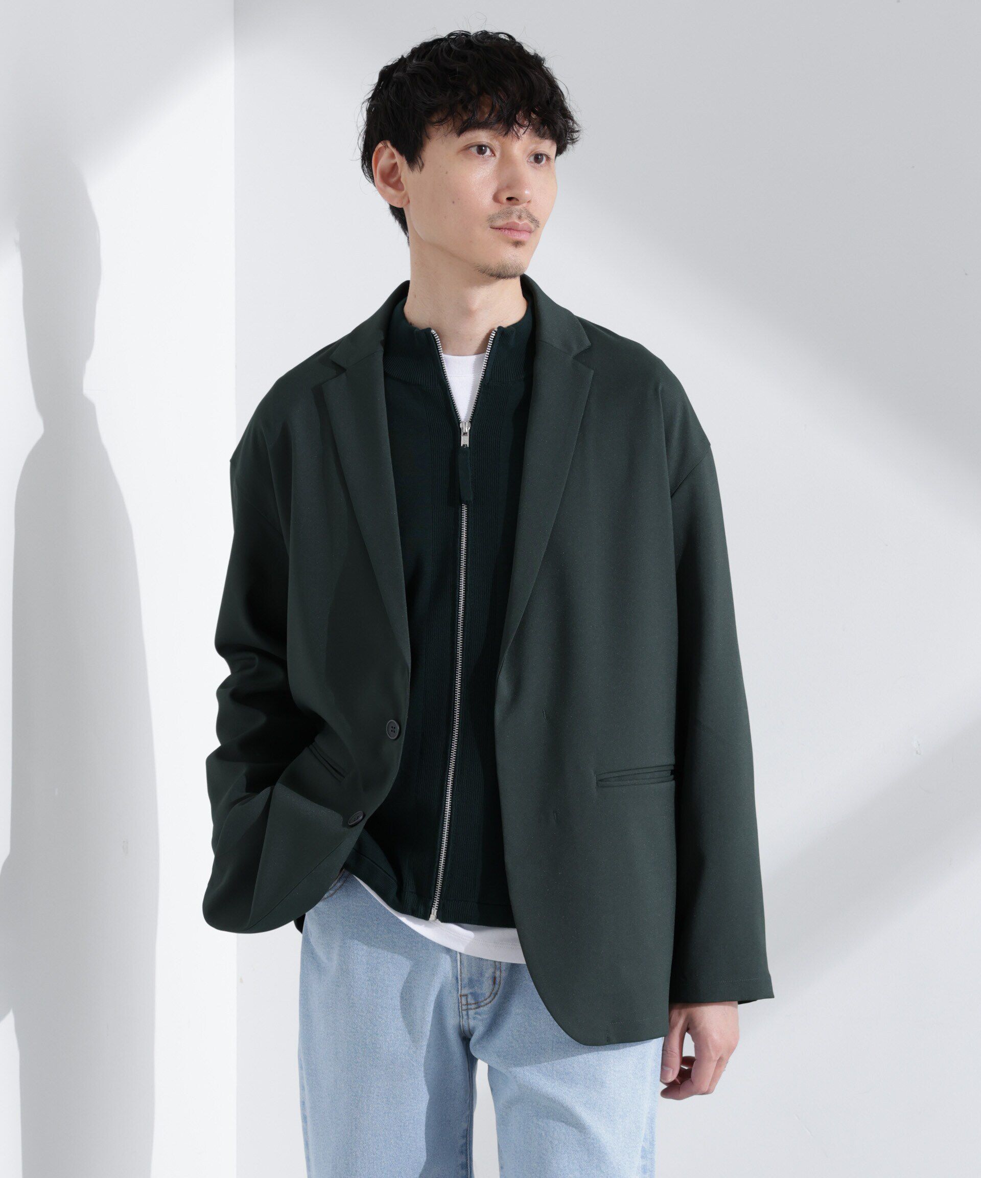 nano･universe「ドレープワイドジャケット（セットアップ可）」|テーラードジャケット|