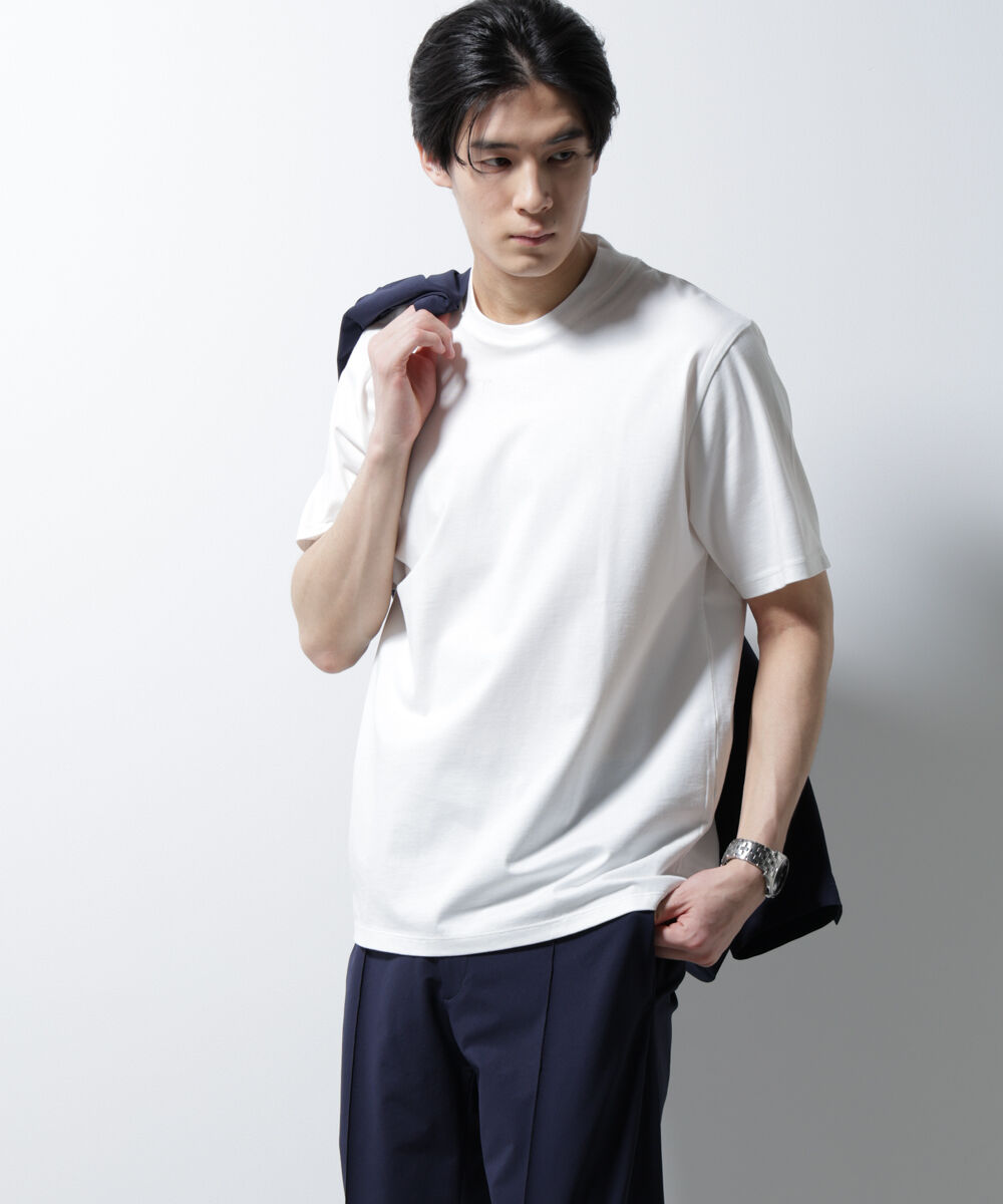 nano･universe「ジャケT(R) クルーネック 半袖」|Tシャツ・カットソー|ホワイト