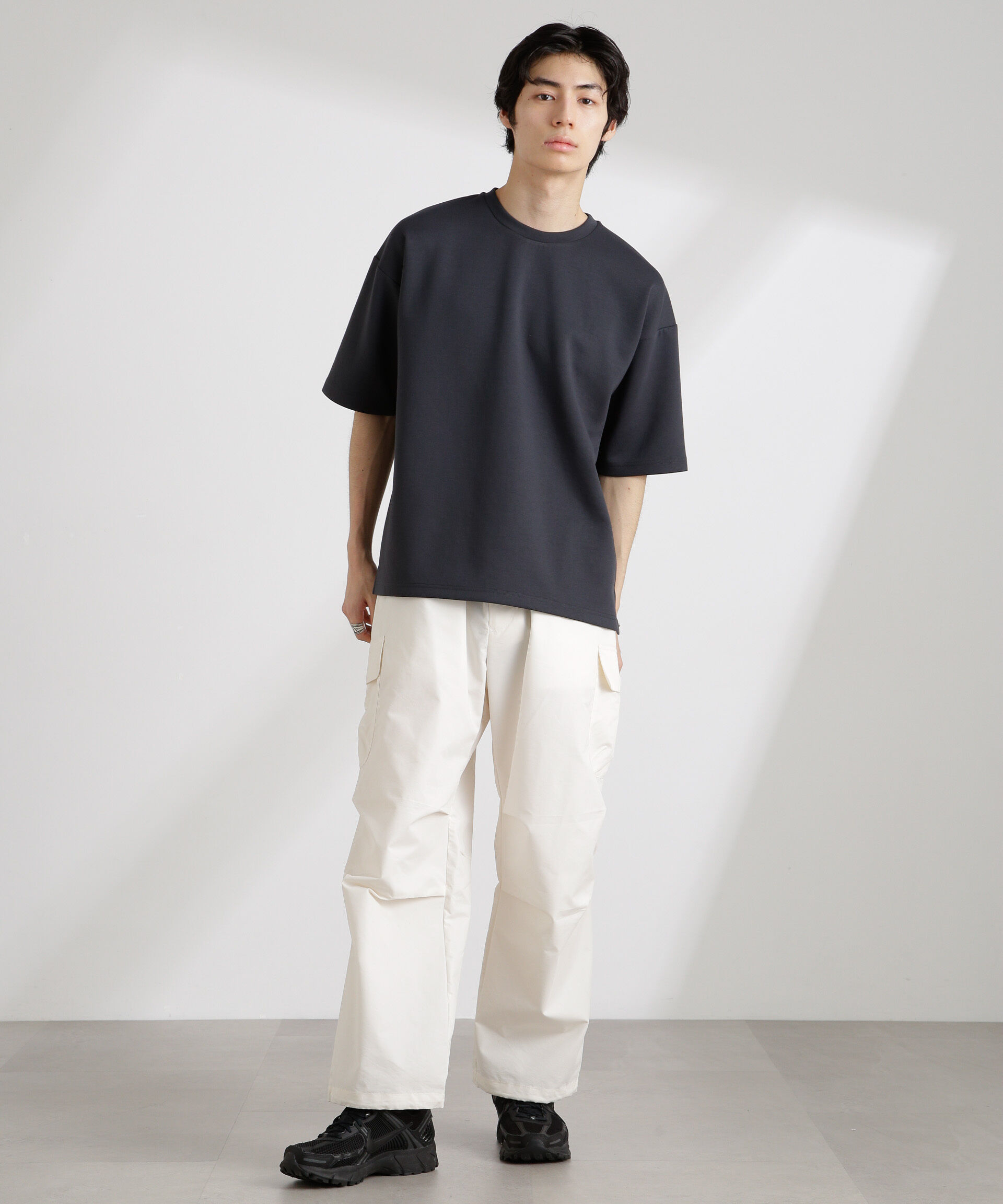 nano･universe「ワイドダンボールTシャツ 半袖」|Tシャツ・カットソー|