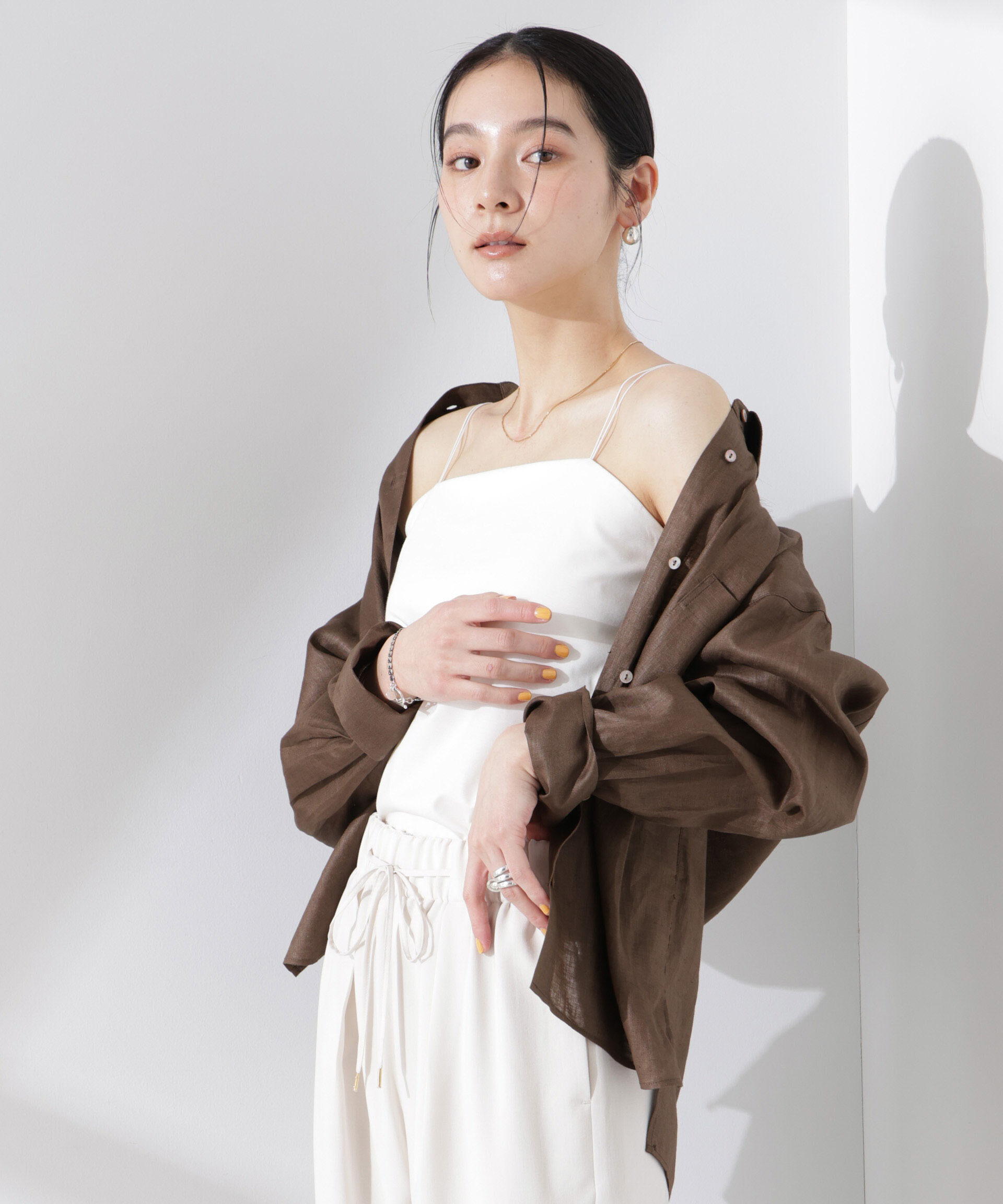 nano･universe「ストレッチポンチカップ付きベアトップキャミソール」|Tシャツ・カットソー|