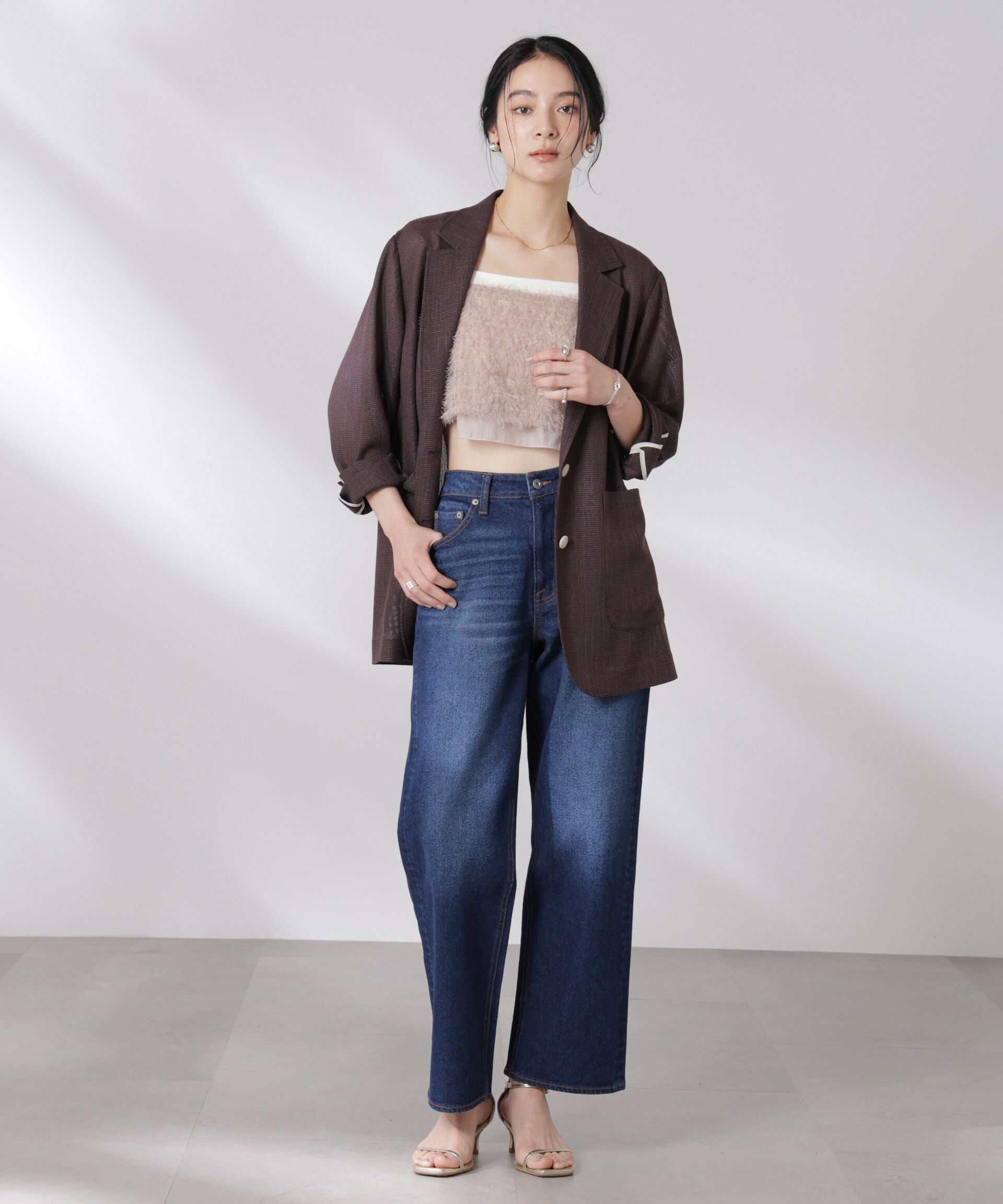 nano･universe「カラミ織りシングルジャケット」|テーラードジャケット|