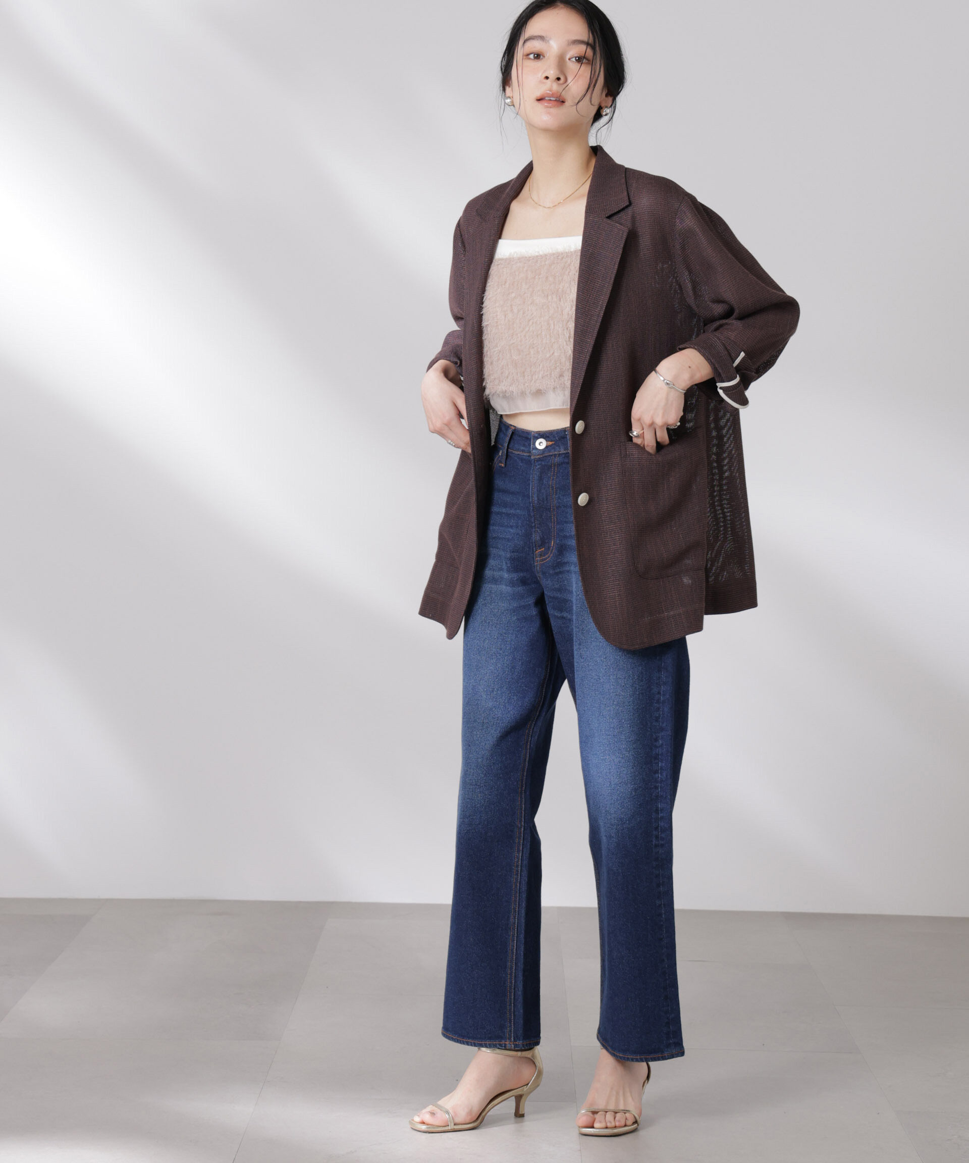 nano･universe「カラミ織りシングルジャケット」|テーラードジャケット|