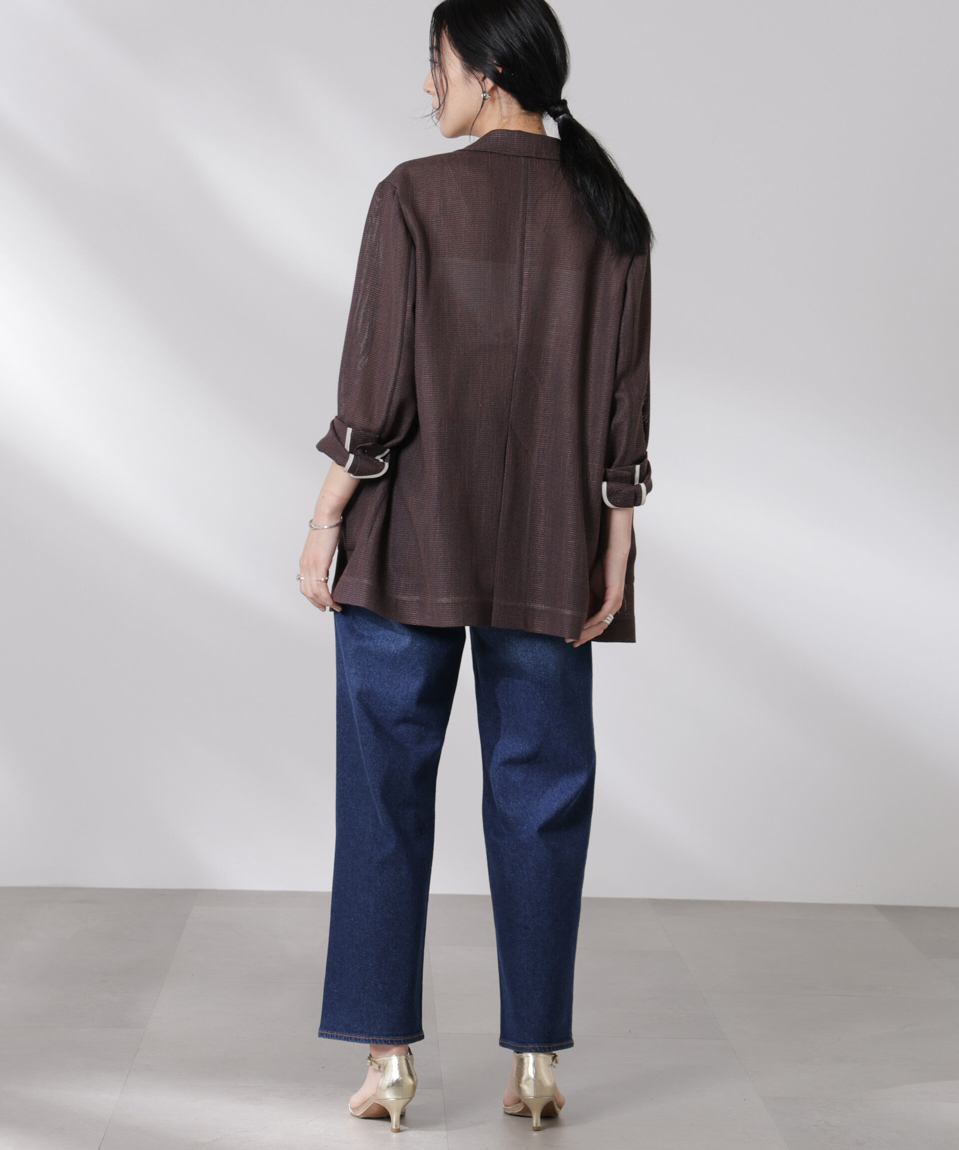 nano･universe「カラミ織りシングルジャケット」|テーラードジャケット|