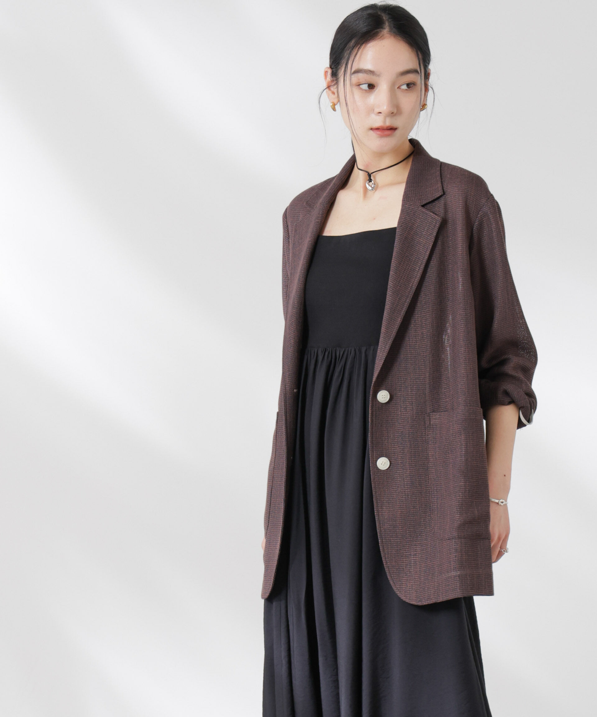 nano･universe「カラミ織りシングルジャケット」|テーラードジャケット|