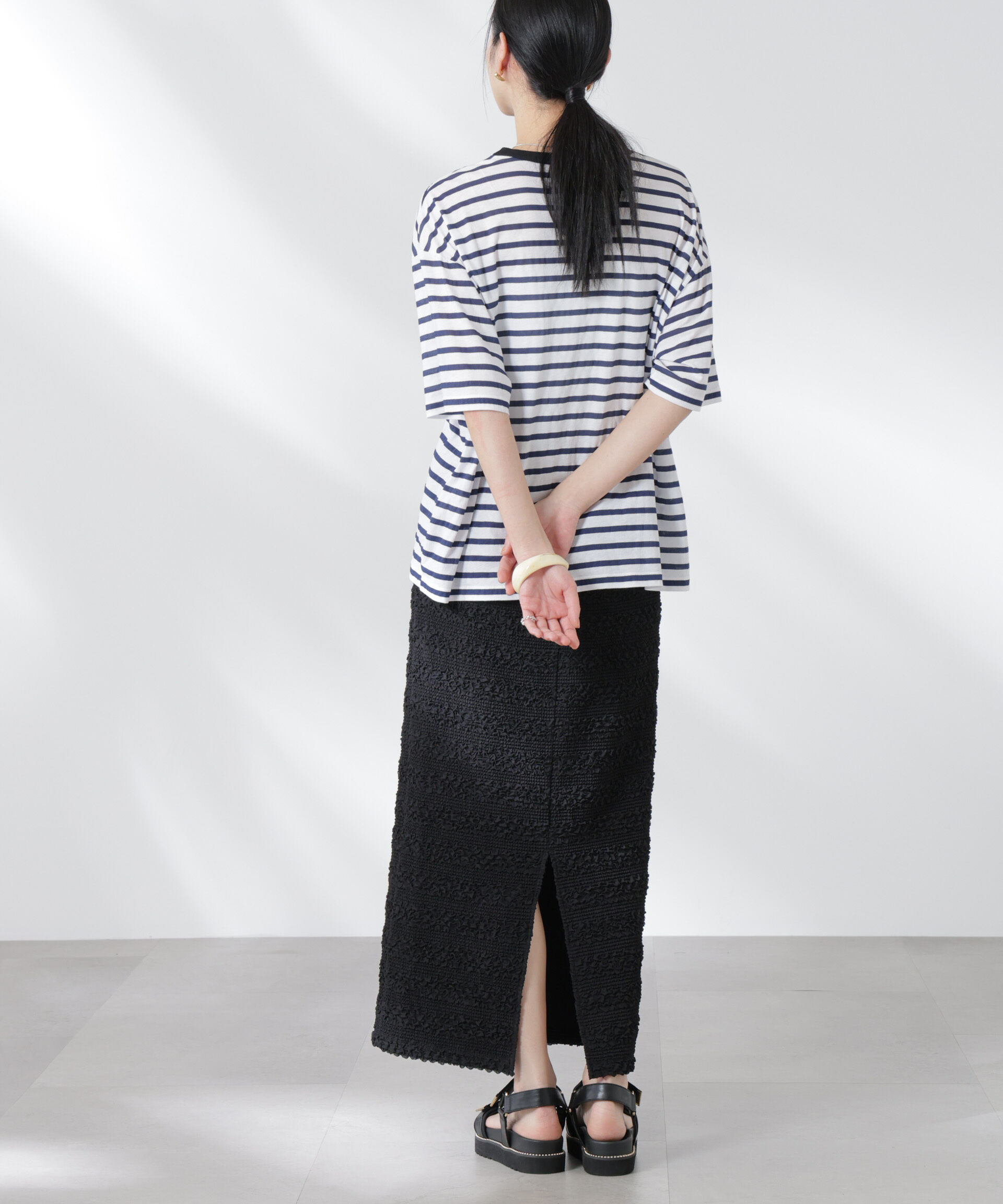 nano･universe「フクレボーダースカート」|スカート|