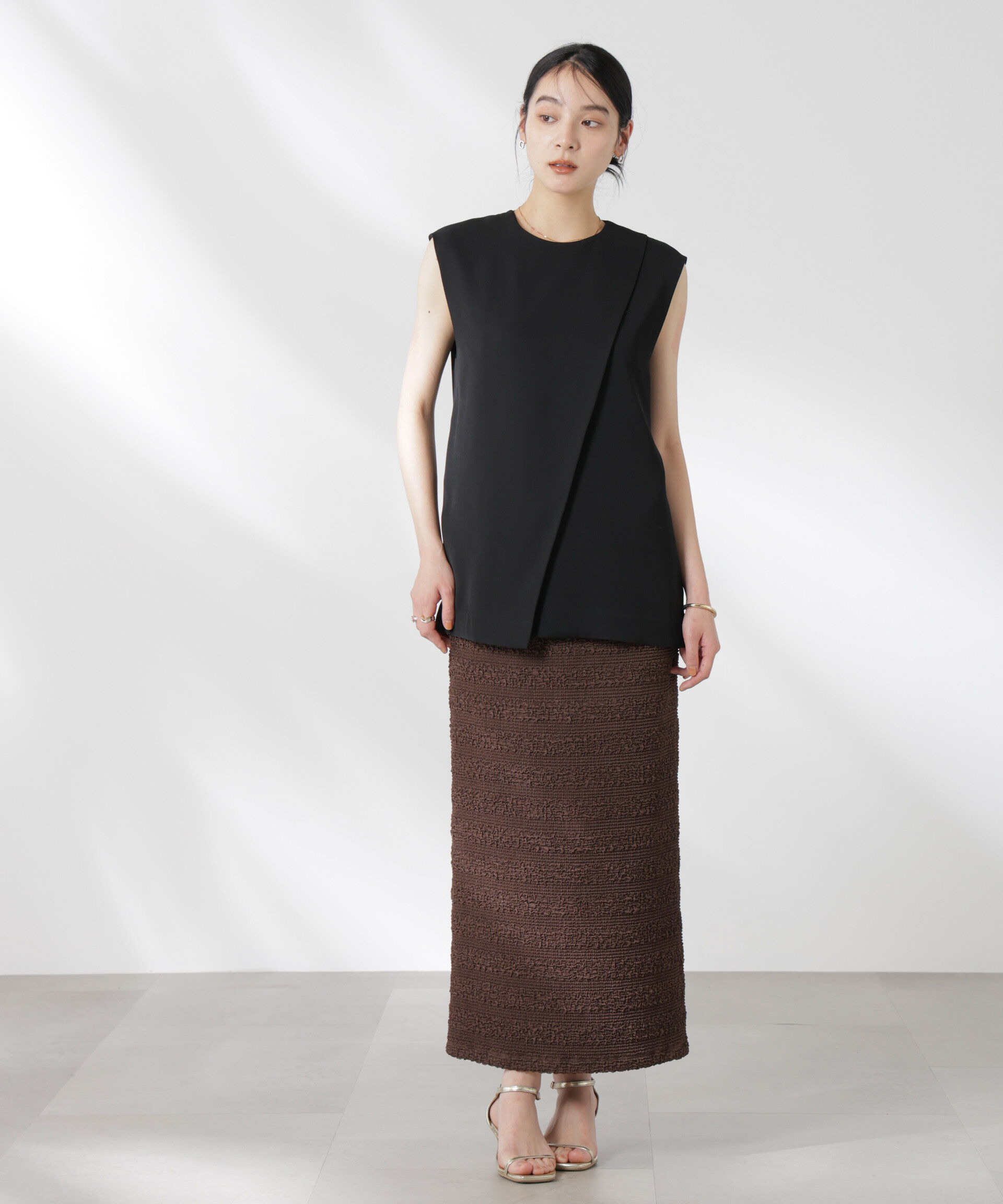 nano･universe「フクレボーダースカート」|スカート|