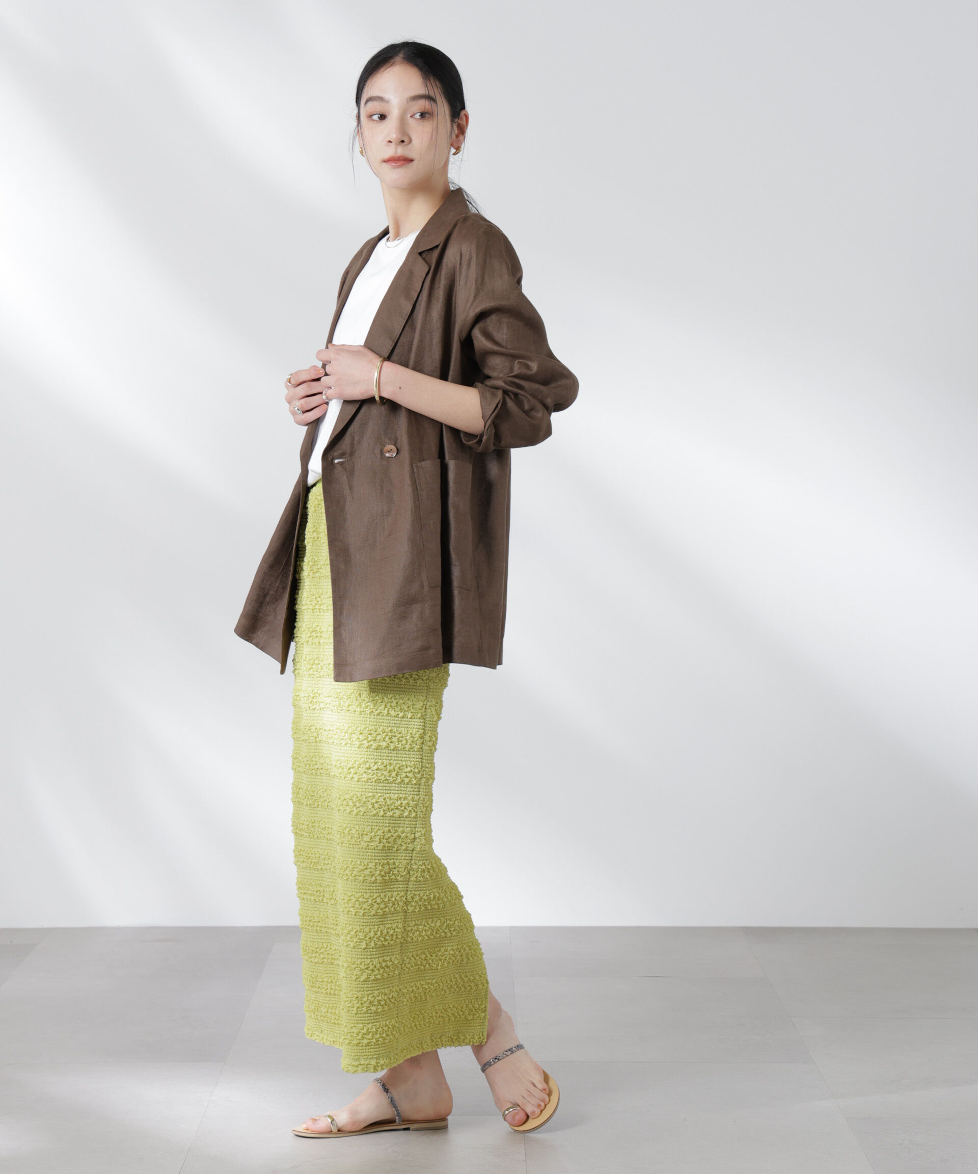 nano･universe「フクレボーダースカート」|スカート|