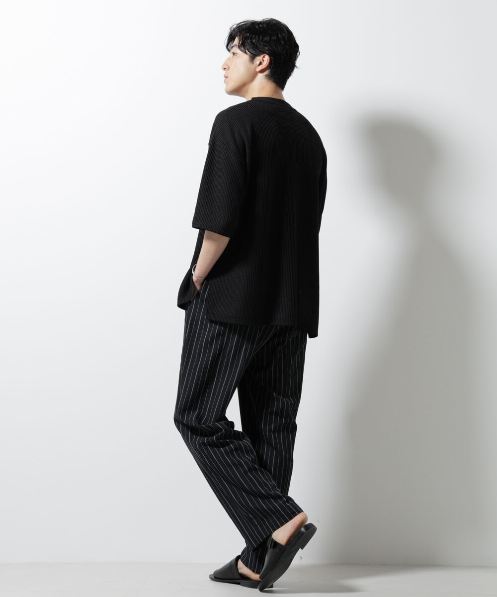 nano･universe「ジャガードニットソーTシャツ 半袖(セットアップ可)」|Tシャツ・カットソー|