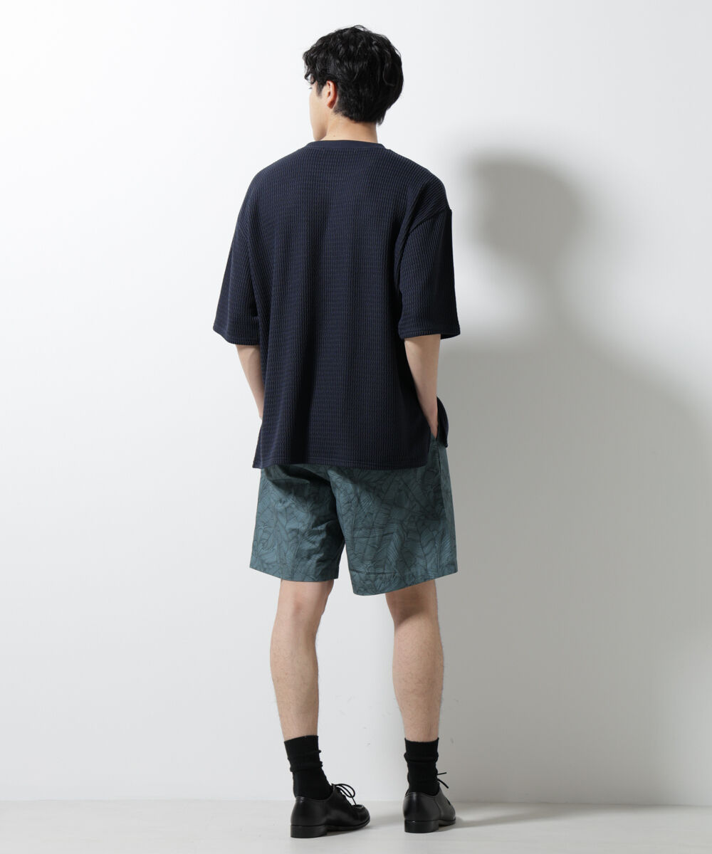 nano･universe「ジャガードニットソーTシャツ 半袖(セットアップ可)」|Tシャツ・カットソー|