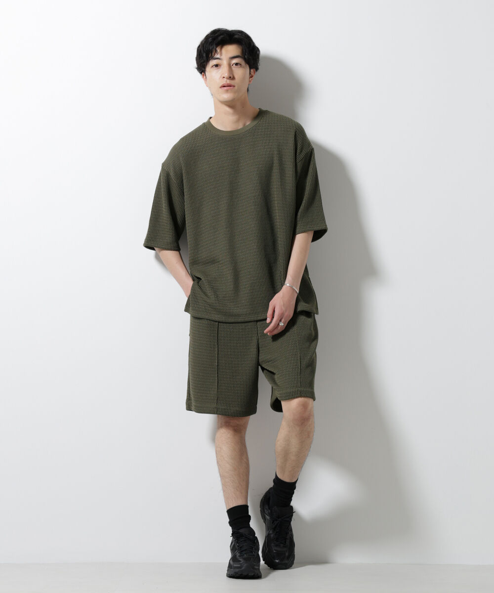 nano･universe「ジャガードニットソーTシャツ 半袖(セットアップ可)」|Tシャツ・カットソー|