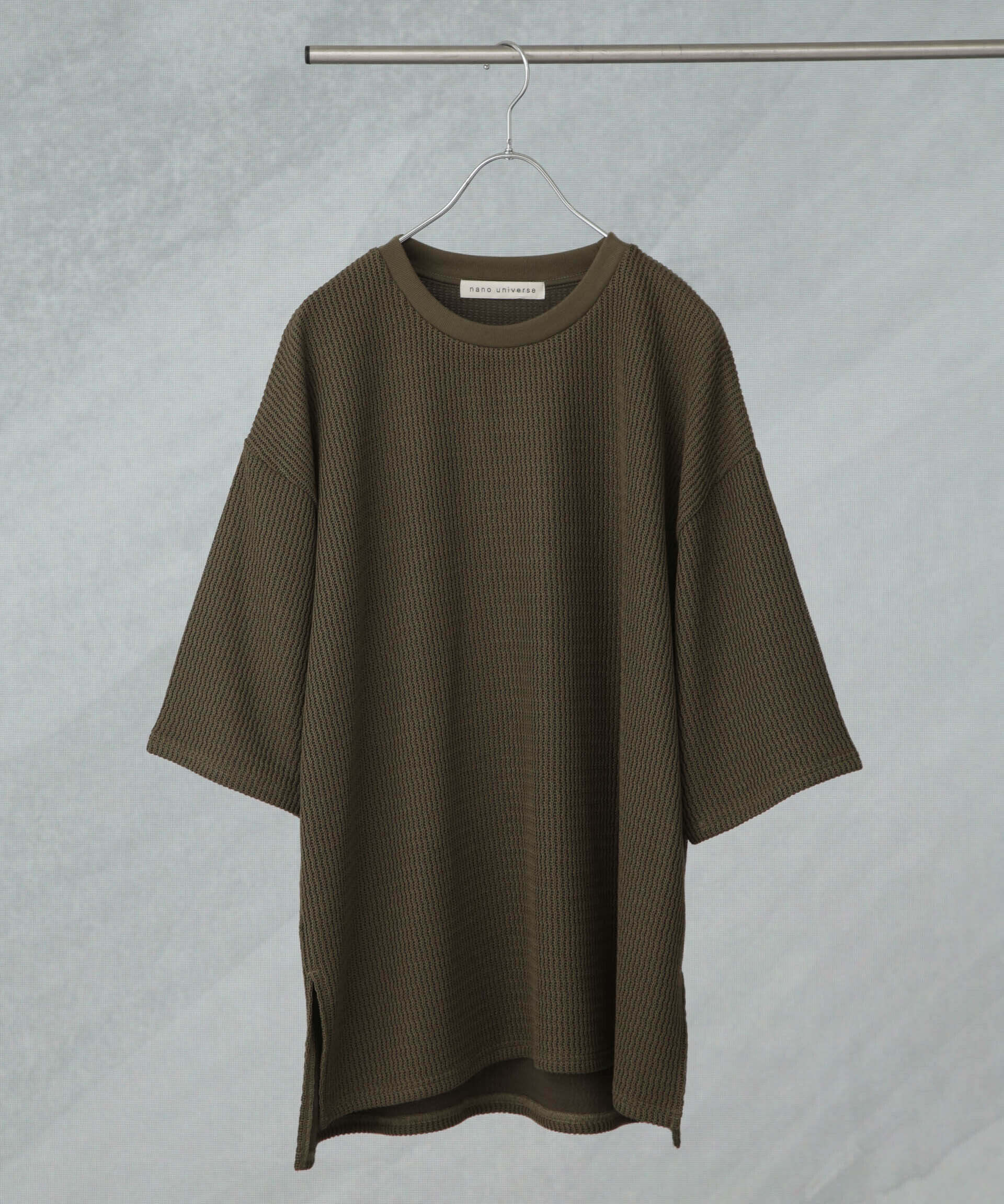 nano･universe「ジャガードニットソーTシャツ 半袖(セットアップ可)」|Tシャツ・カットソー|