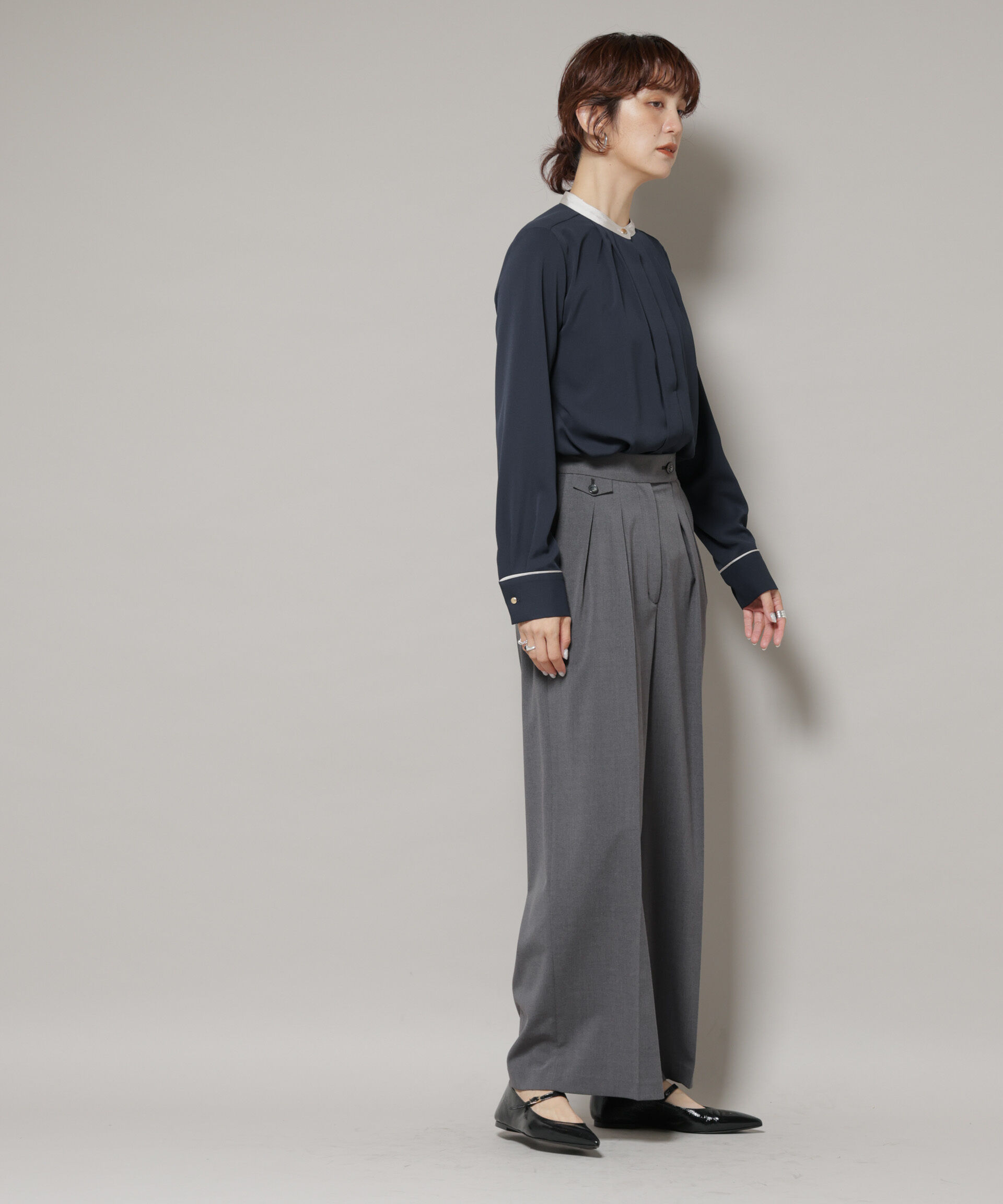 nano･universe「ドライウェザーストレッチ2タックワイドパンツ(セットアップ可)」|チノ|