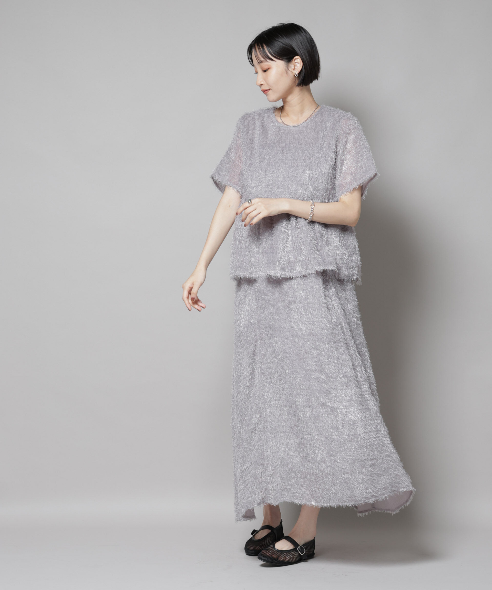 nano･universe「フリンジシフォンギャザーブラウス(セットアップ可)」|シャツ・ブラウス|