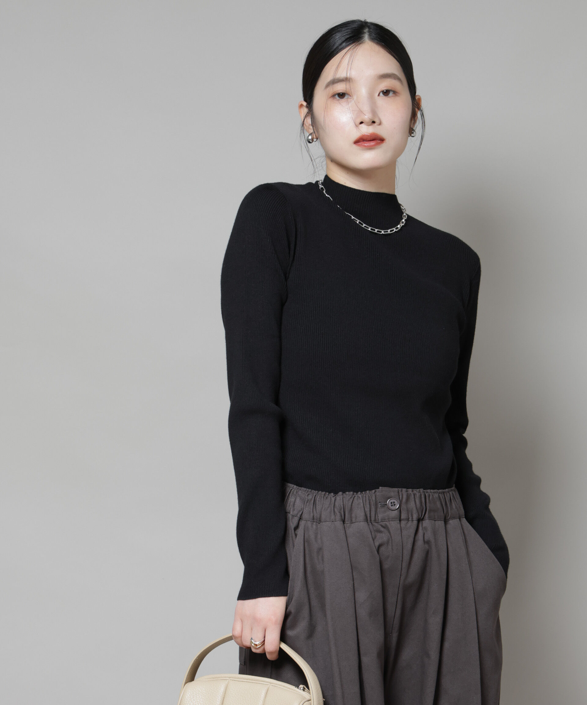 nano･universe「ハイネックリブニットトップス」|ニット・セーター|