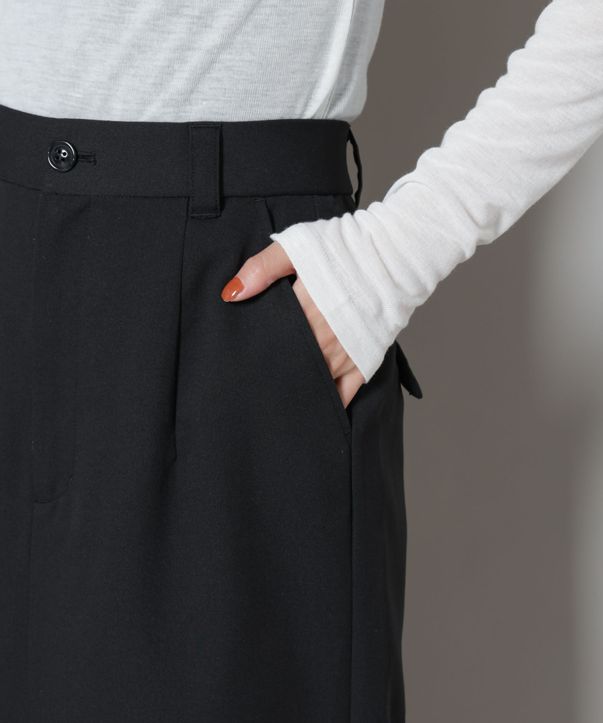 nano･universe「スーツライクIラインロングスカート」|スカート|