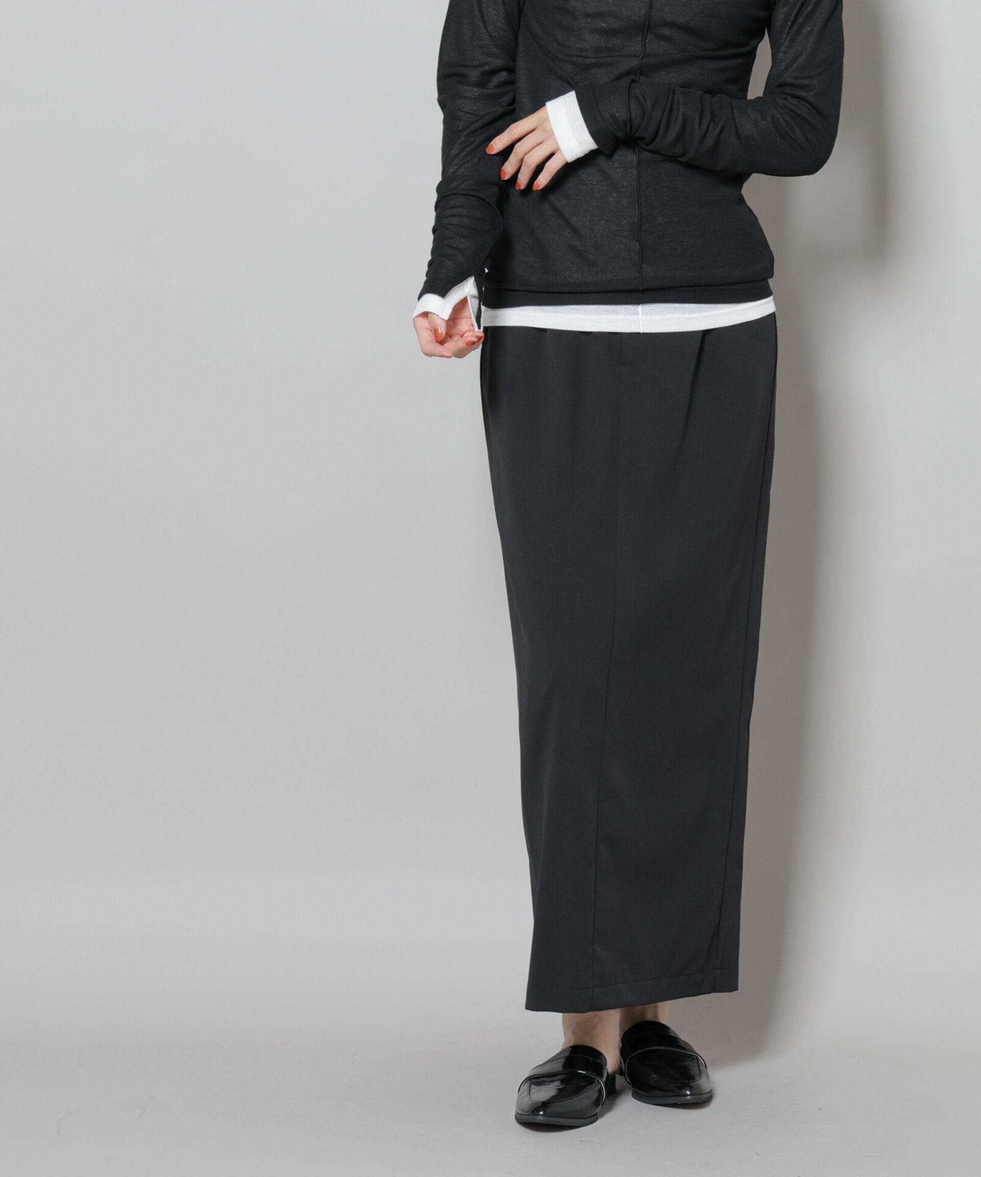 nano･universe「スーツライクIラインロングスカート」|スカート|