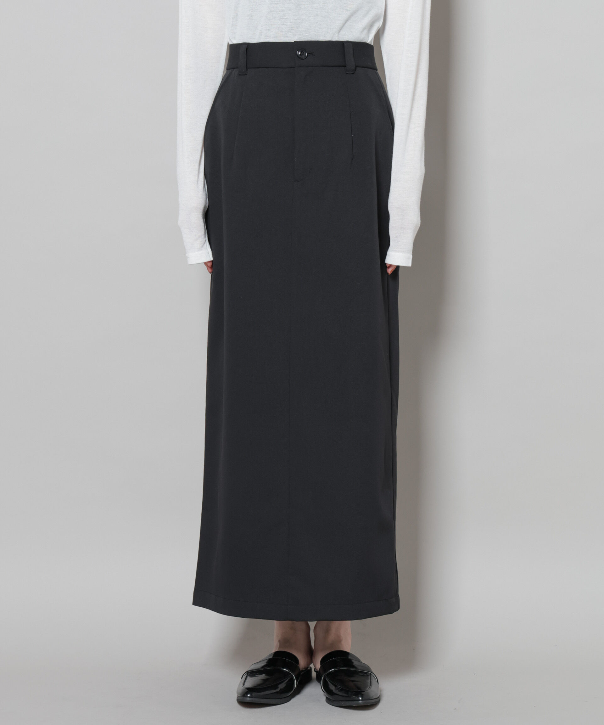 nano･universe「スーツライクIラインロングスカート」|スカート|