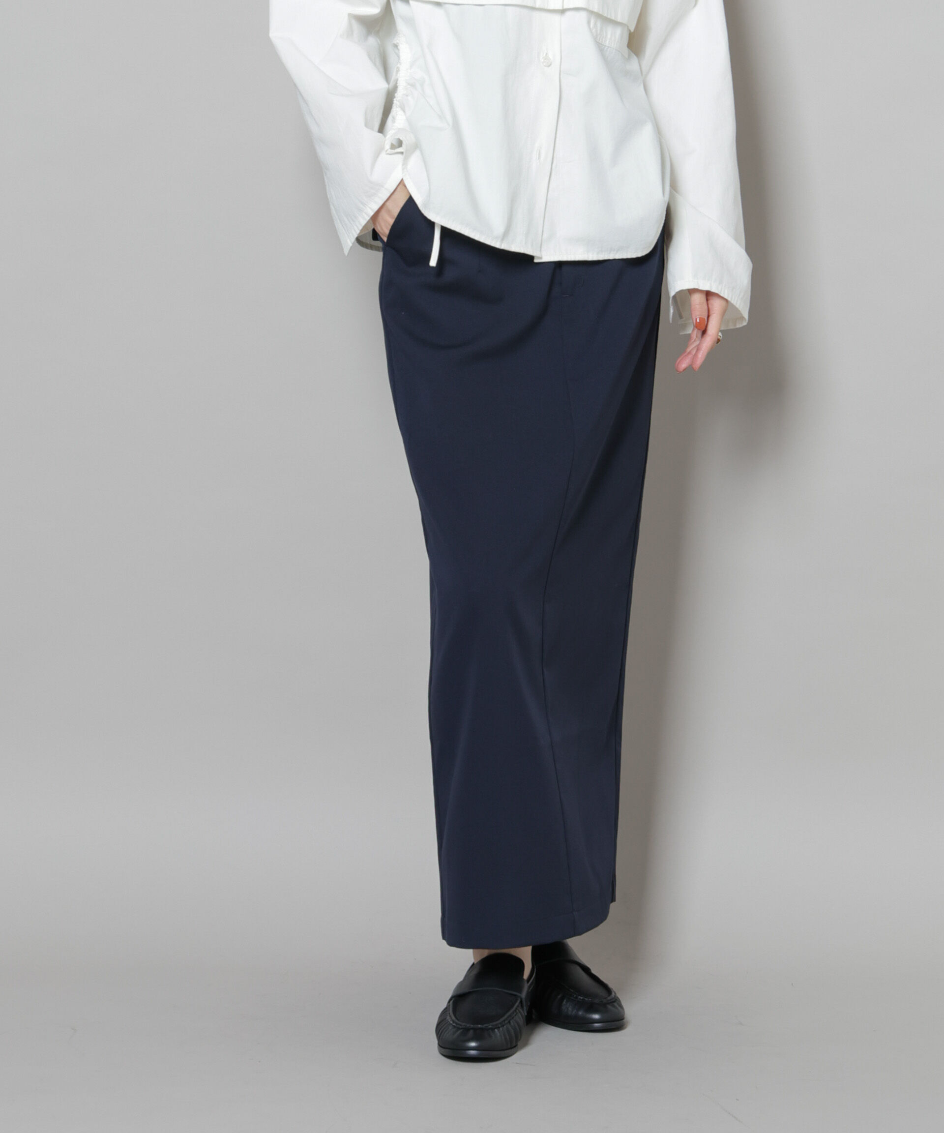 nano･universe「スーツライクIラインロングスカート」|スカート|