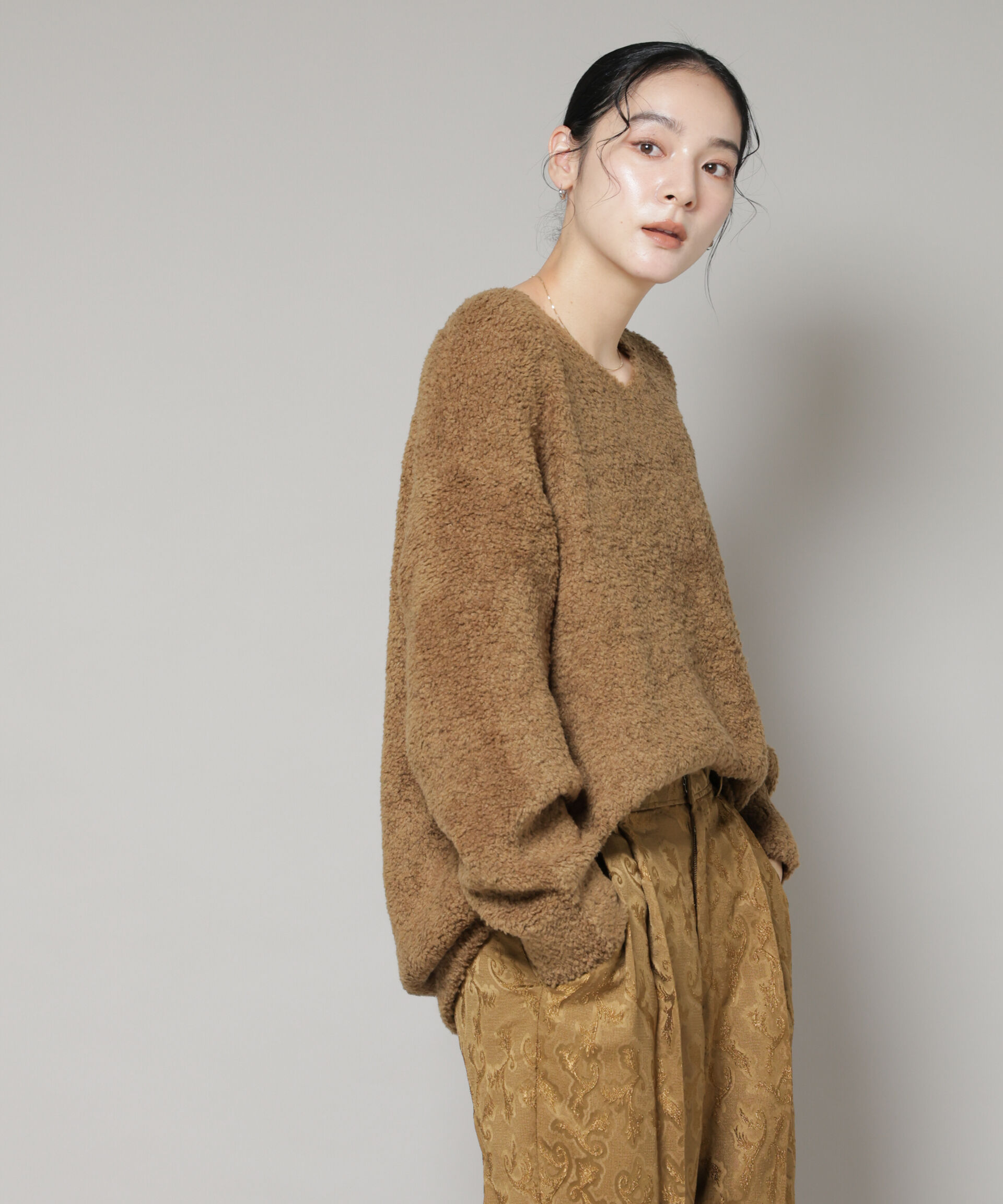 nano･universe「ウールフェザーVネックニットプルオーバー」|ニット・セーター|