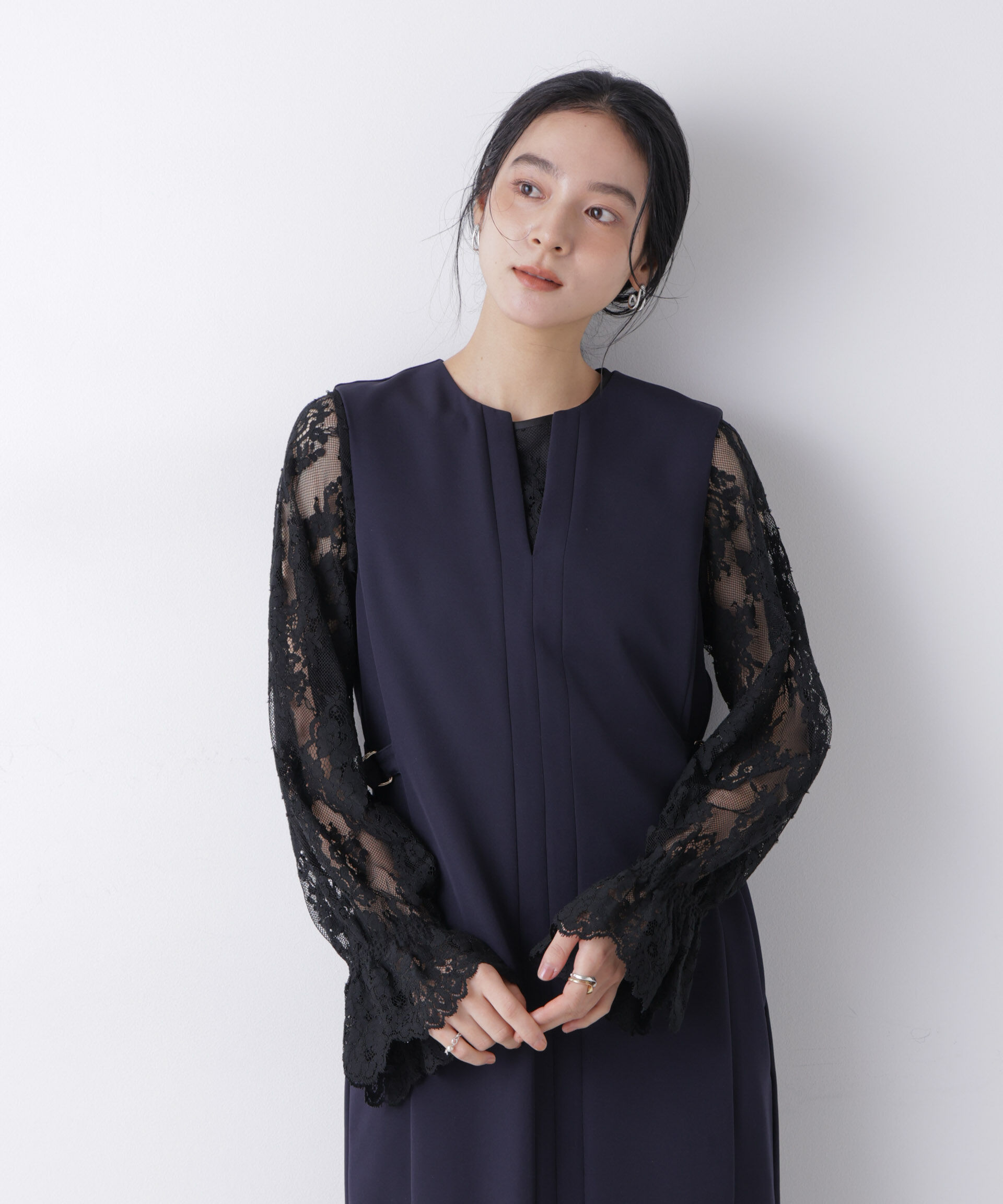 nano･universe「レーススカラップブラウス」|シャツ・ブラウス|