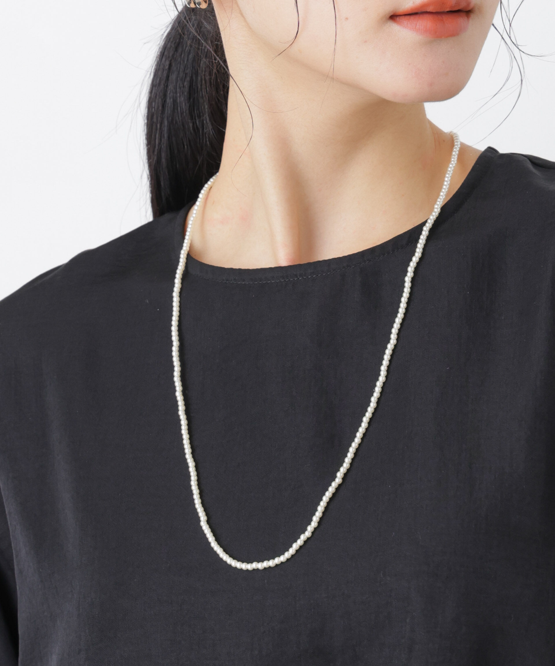 nano･universe「フェイクパールマルチウェイ3連ネックレス」|ネックレス|