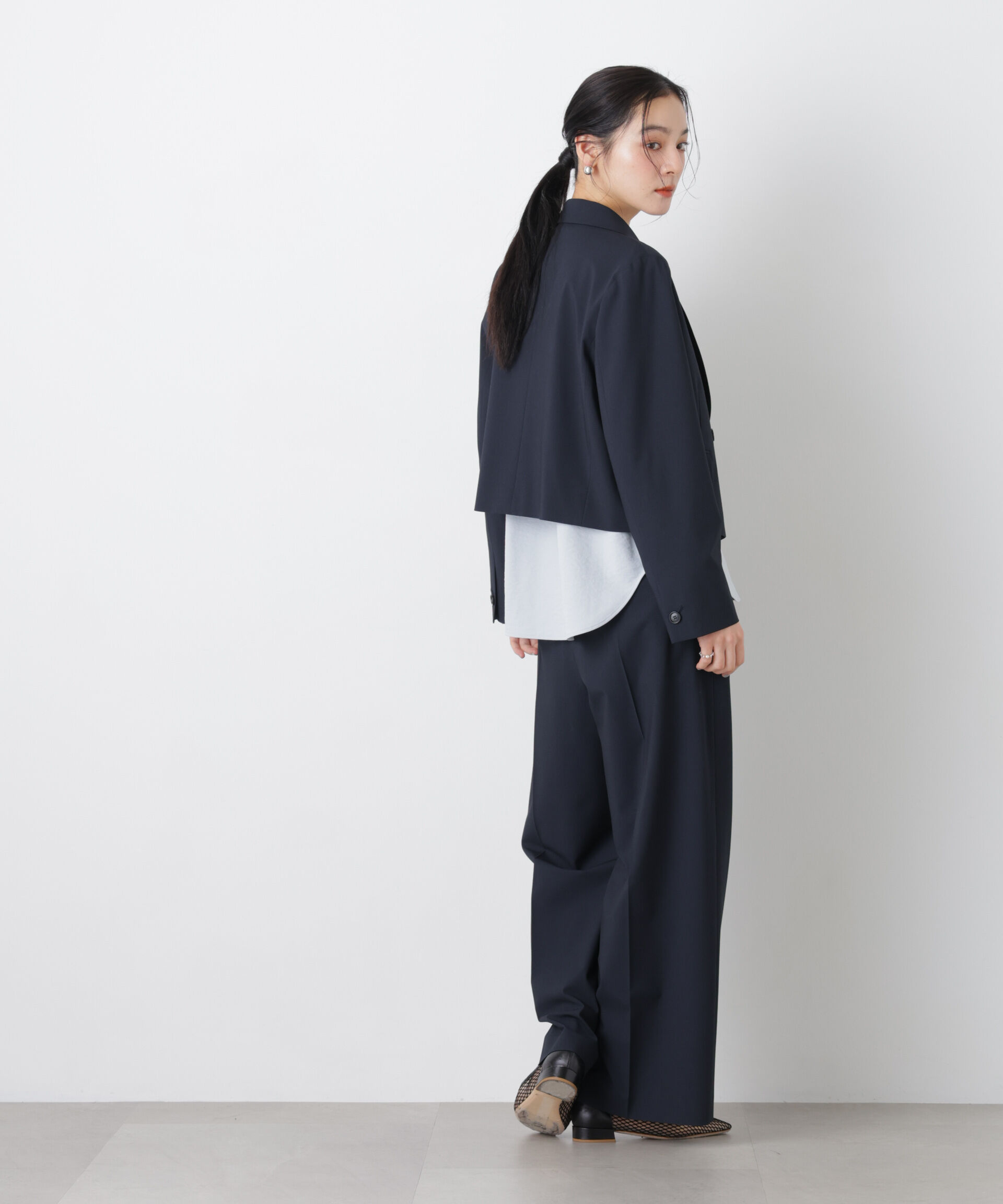 nano･universe「トロストレッチショートダブルジャケット(セットアップ可)」|テーラードジャケット|