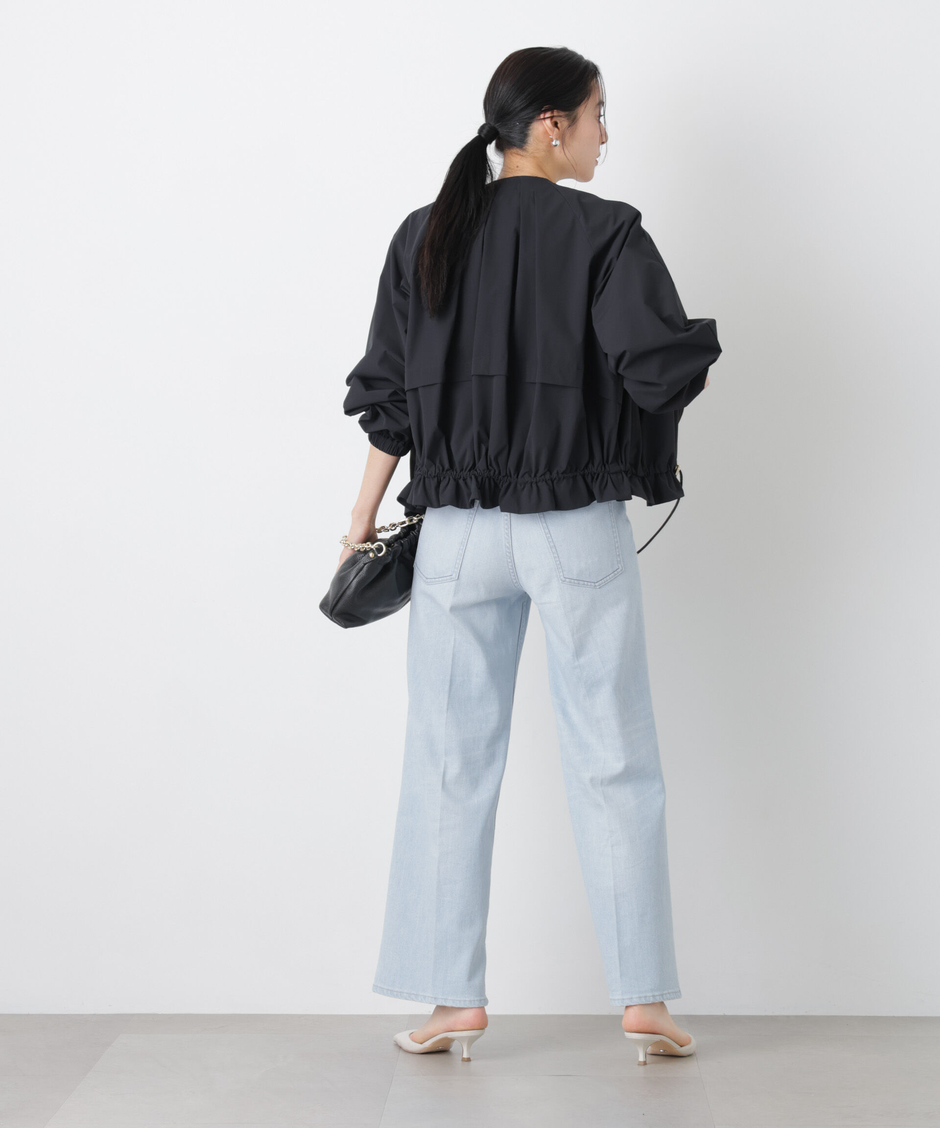 nano･universe「ノーカラードロストタックブルゾン」|ブルゾン・スタジャン|