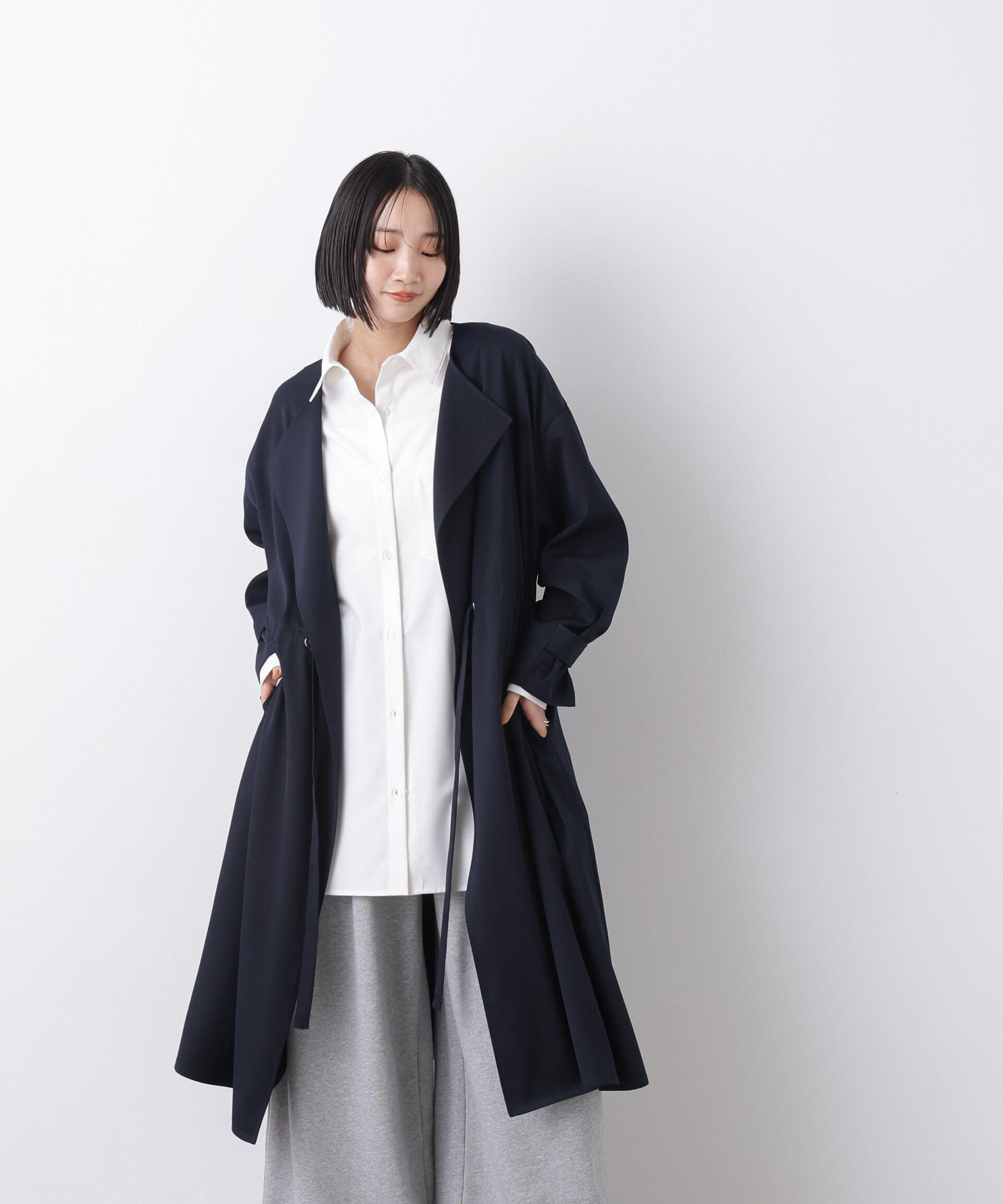 nano･universe「撥水&花粉ガード ドロストノーカラーコート」|その他|