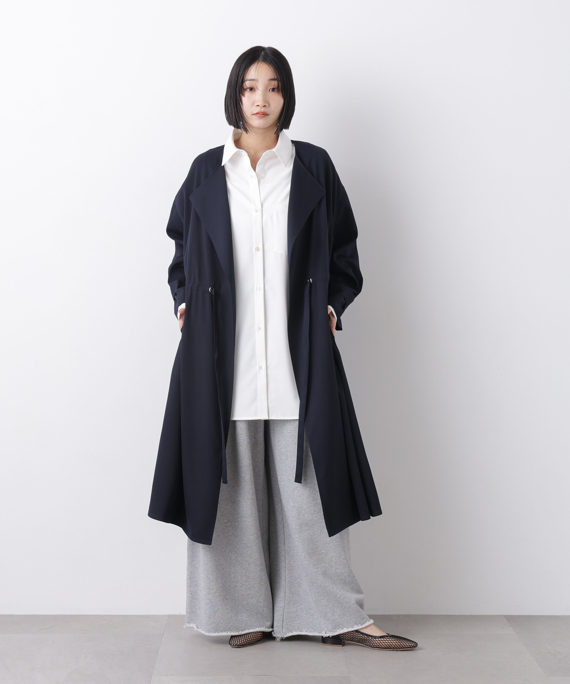 nano･universe「撥水&花粉ガード ドロストノーカラーコート」|その他|