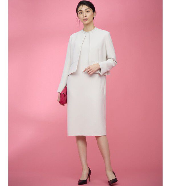 組曲「【WEB限定・KUMIKYOKU NAVY】コンフォータブルドレープ ノーカラージャケット」|ノーカラージャケット|