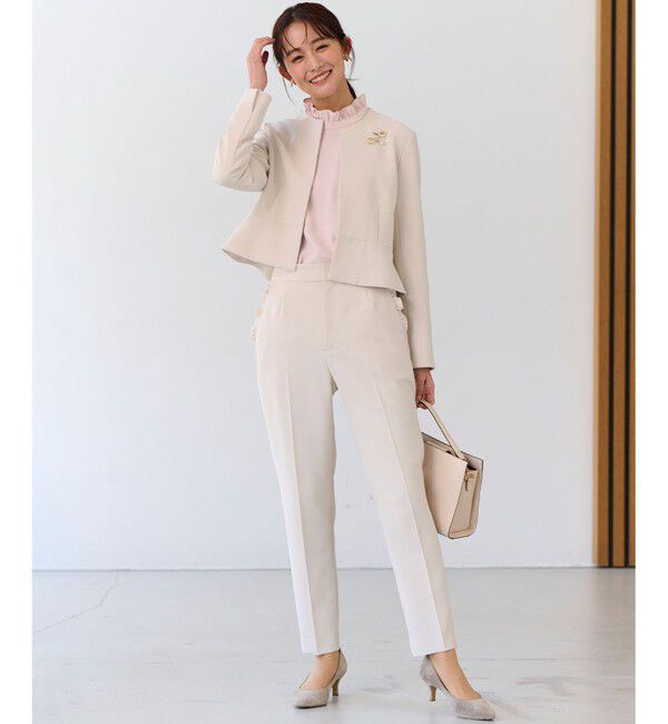 組曲「【WEB限定・KUMIKYOKU NAVY】コンフォータブルドレープ ノーカラージャケット」|ノーカラージャケット|