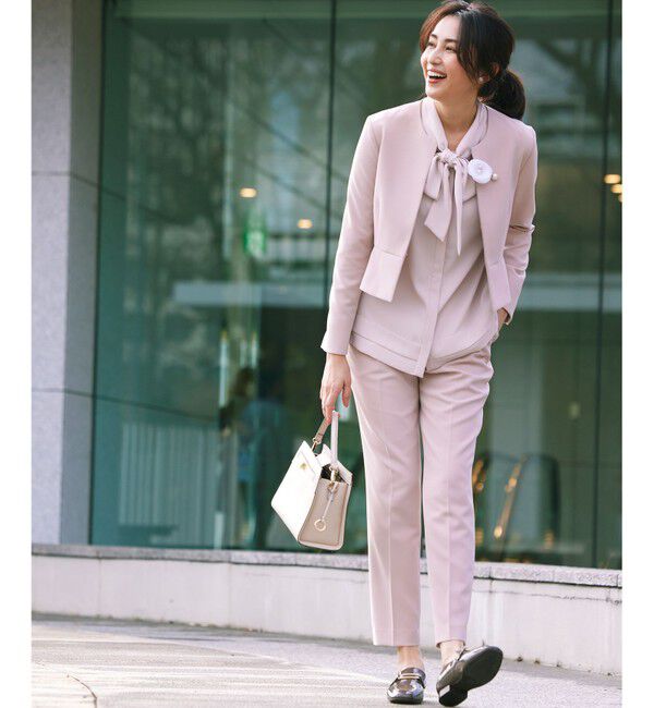 組曲「【WEB限定・KUMIKYOKU NAVY】コンフォータブルドレープ ノーカラージャケット」|ノーカラージャケット|