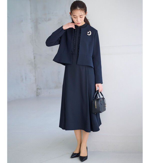 組曲「【WEB限定・KUMIKYOKU NAVY】コンフォータブルドレープ ノーカラージャケット」|ノーカラージャケット|