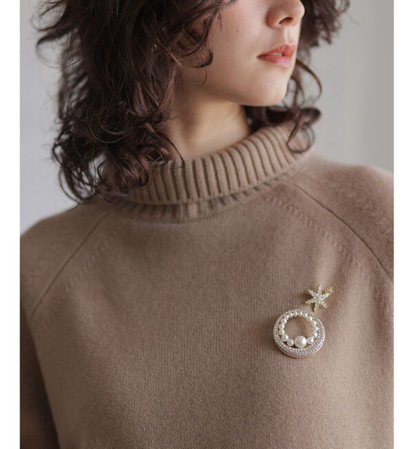 組曲「フルムーンパールブローチ」|ブローチ・コサージュ|ゴールド系