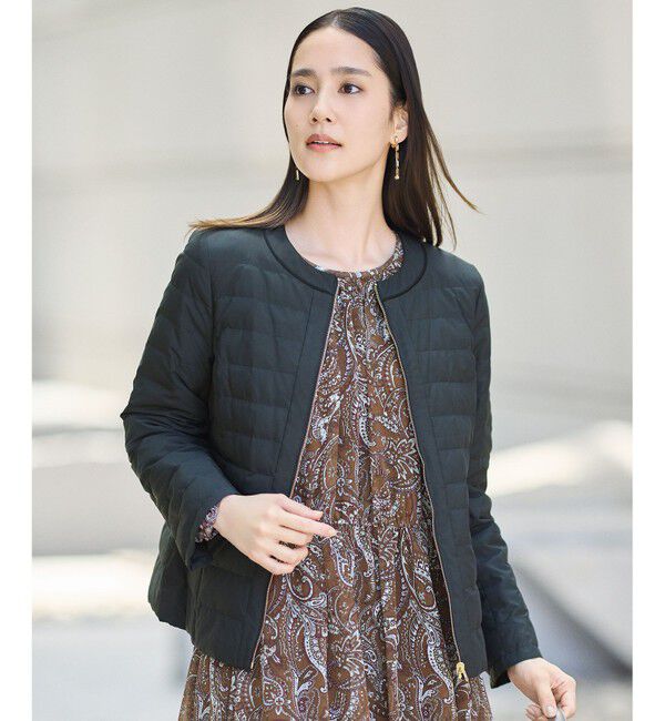 自由区「【カタログ掲載】ライトダウンリバーシブルノーカラー ジャケット」|ダウン|ブラック