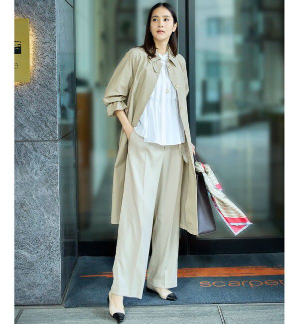 自由区「【春の必需品・オンオフ使える】コットンナイロンバルカラー コート」|ステンカラーコート|