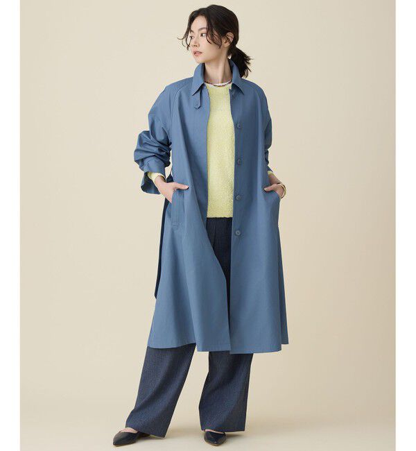 自由区「【春の必需品・オンオフ使える】コットンナイロンバルカラー コート」|ステンカラーコート|